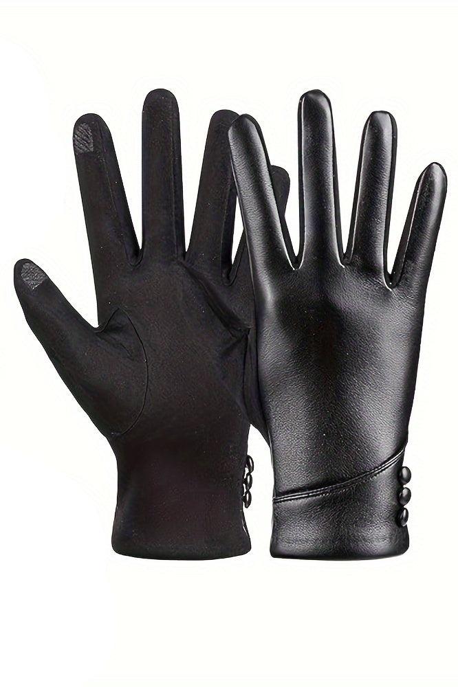 Gants monochromes en cuir synthétique 