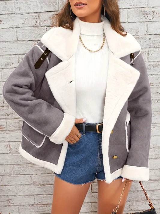 Two-tone sheepskin aviator jacket