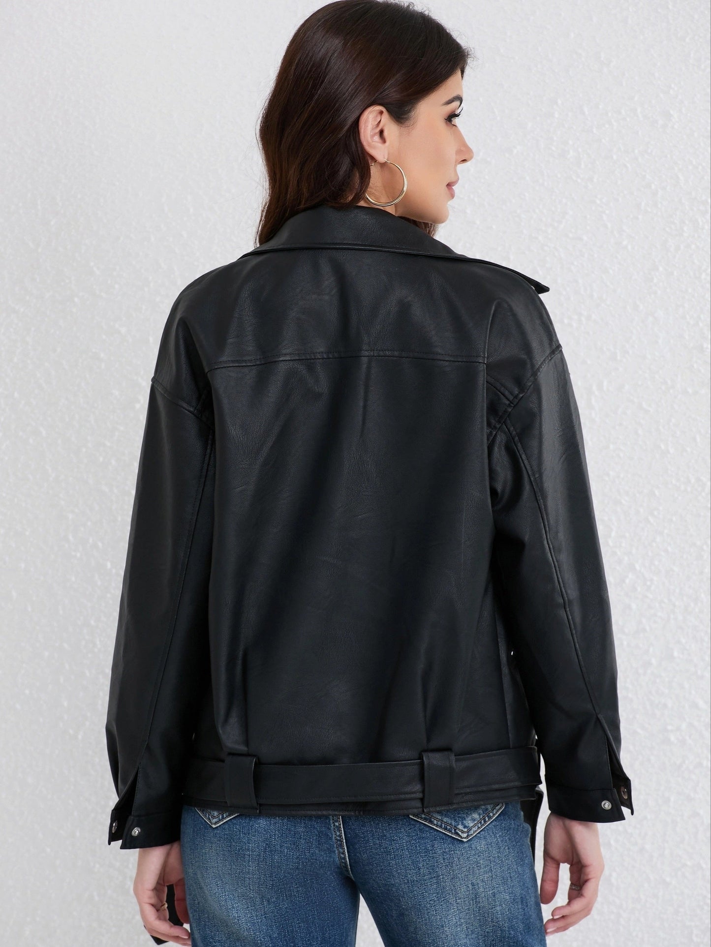 Bikerjacke in Lederoptik