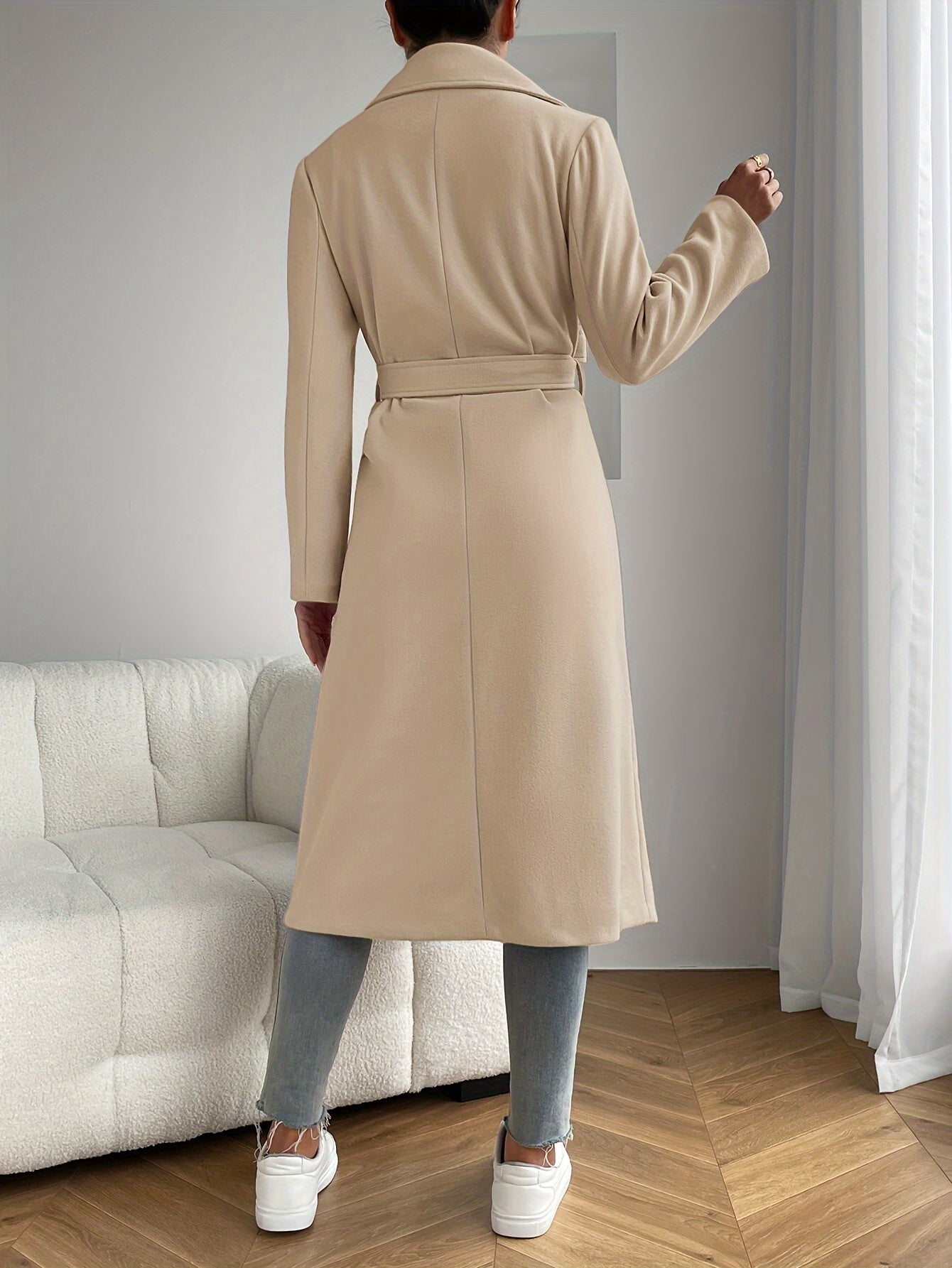 Manteau long avec ceinture