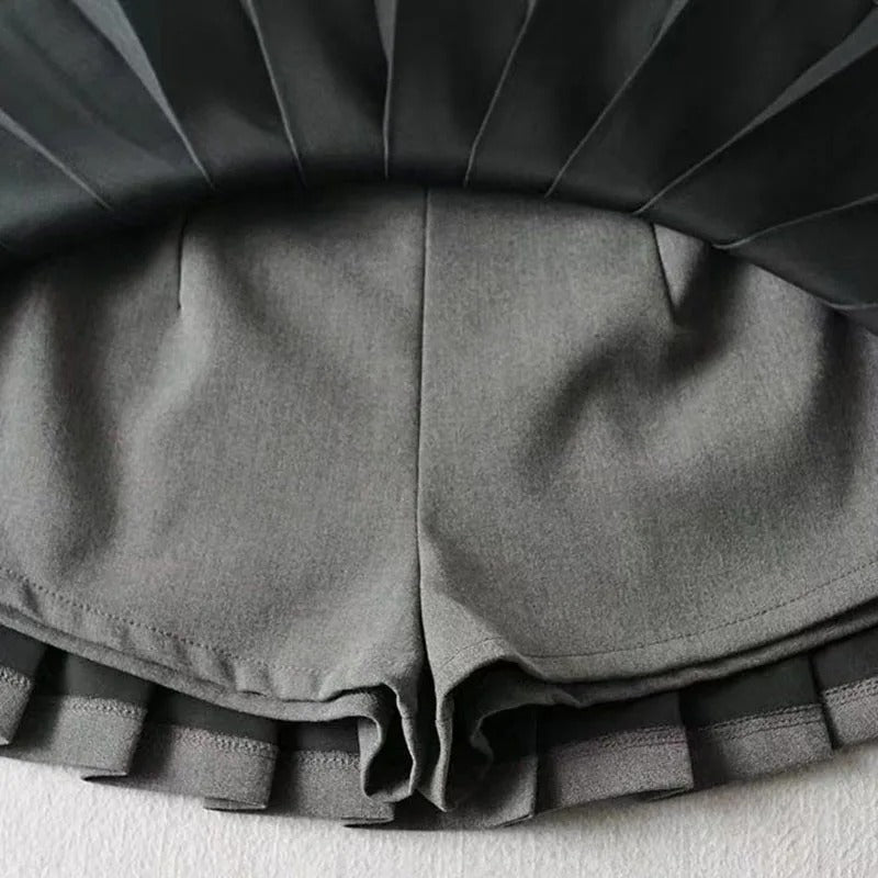 Grey Pleated Skirt