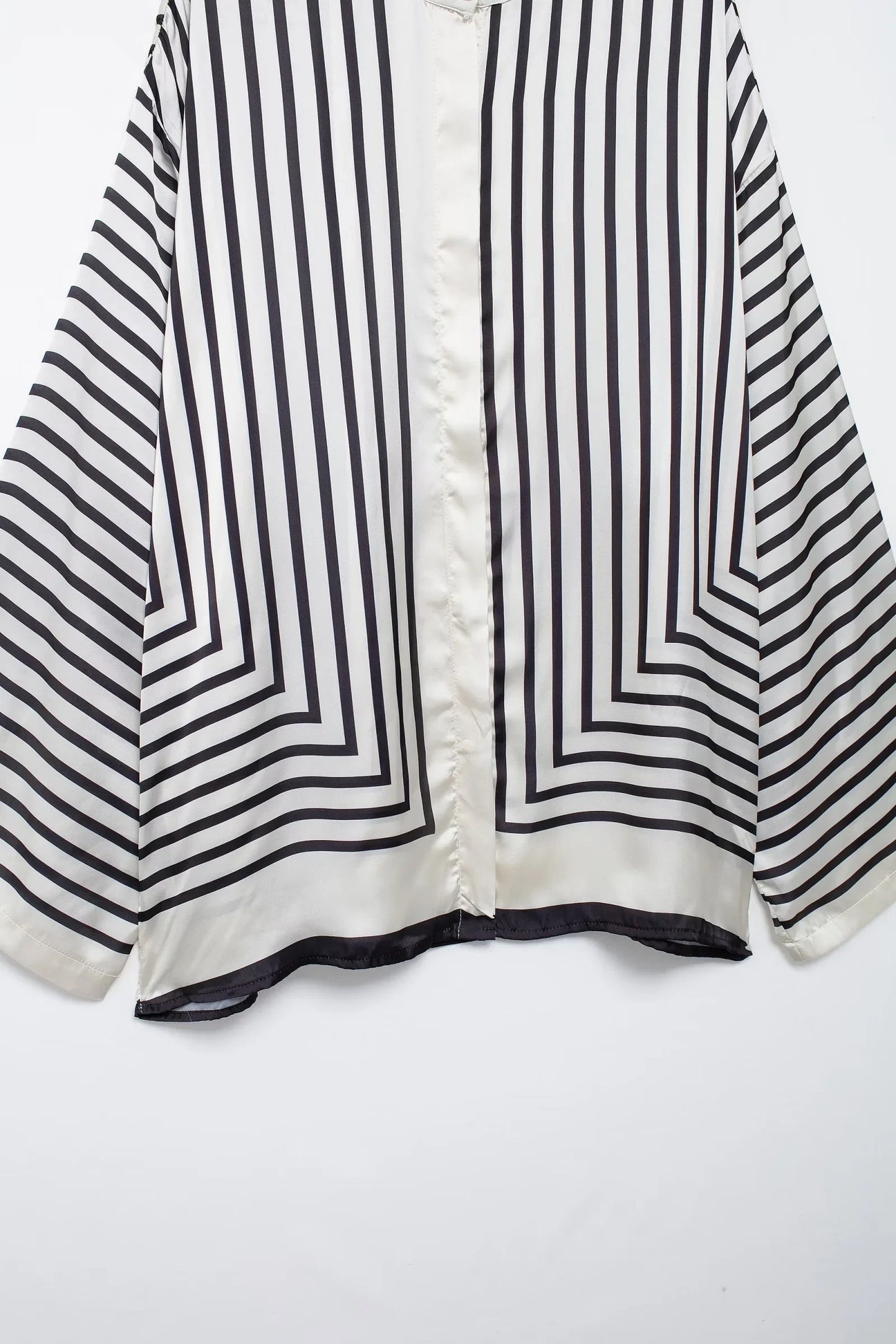 Blusa de Rayas de Seda Oversize