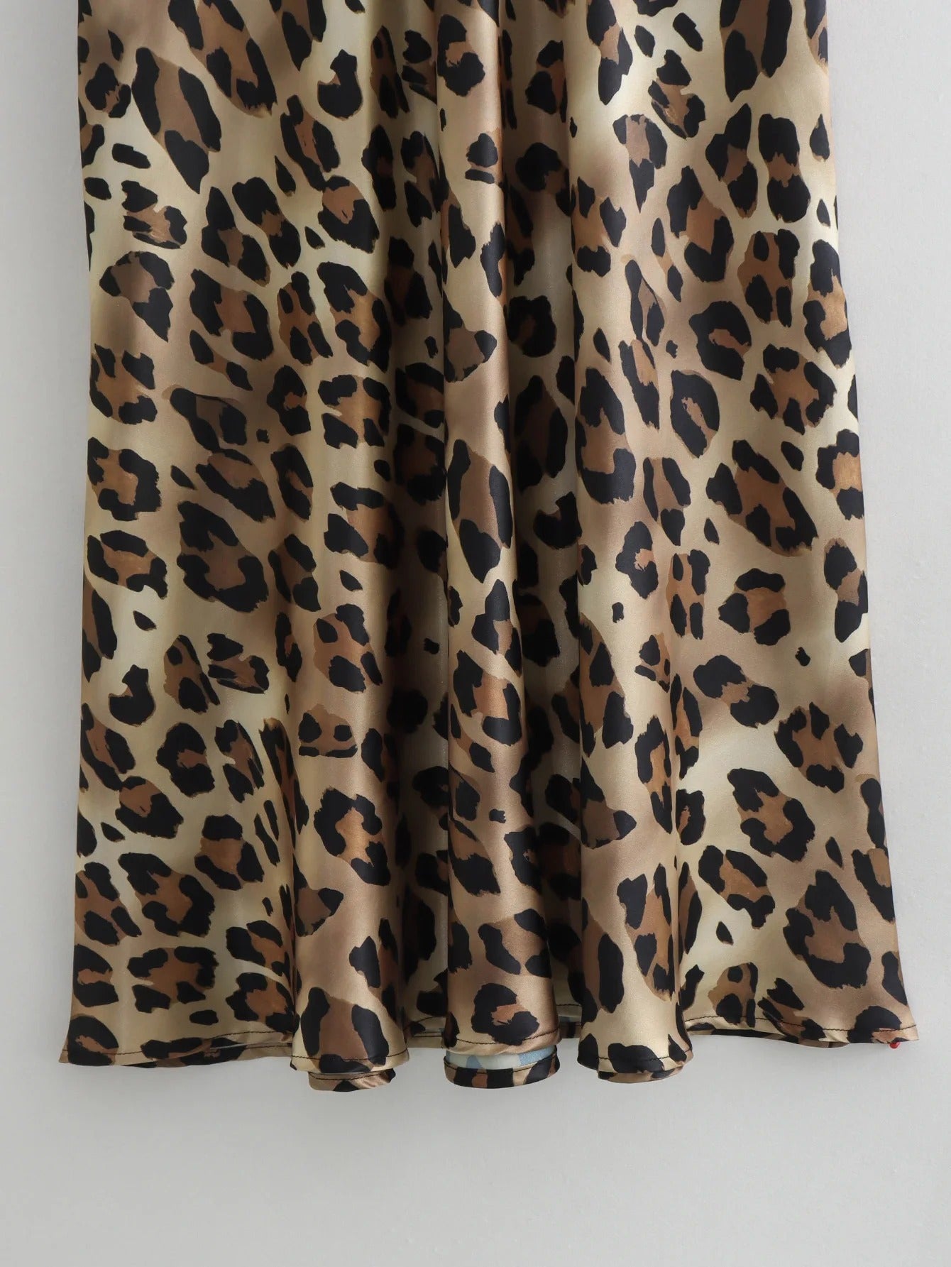 Leopard Print Satin Skirt