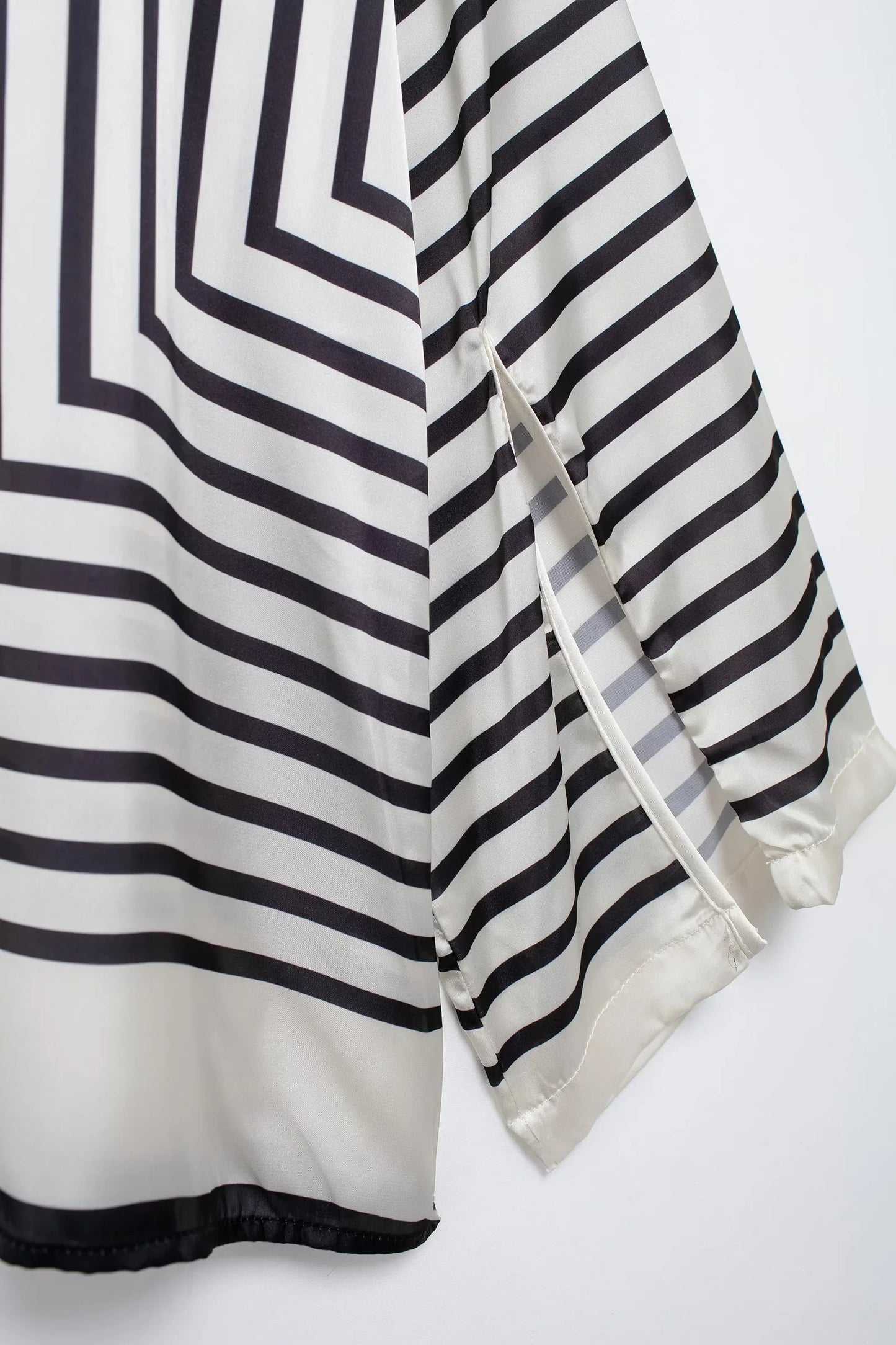 Blusa de Rayas de Seda Oversize