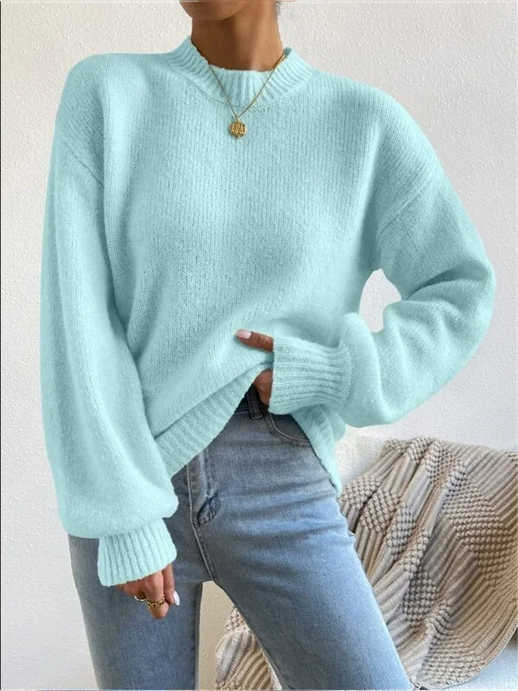 Mint Green Round Neck Sweater 