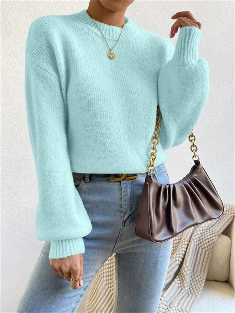 Mint Green Round Neck Sweater 