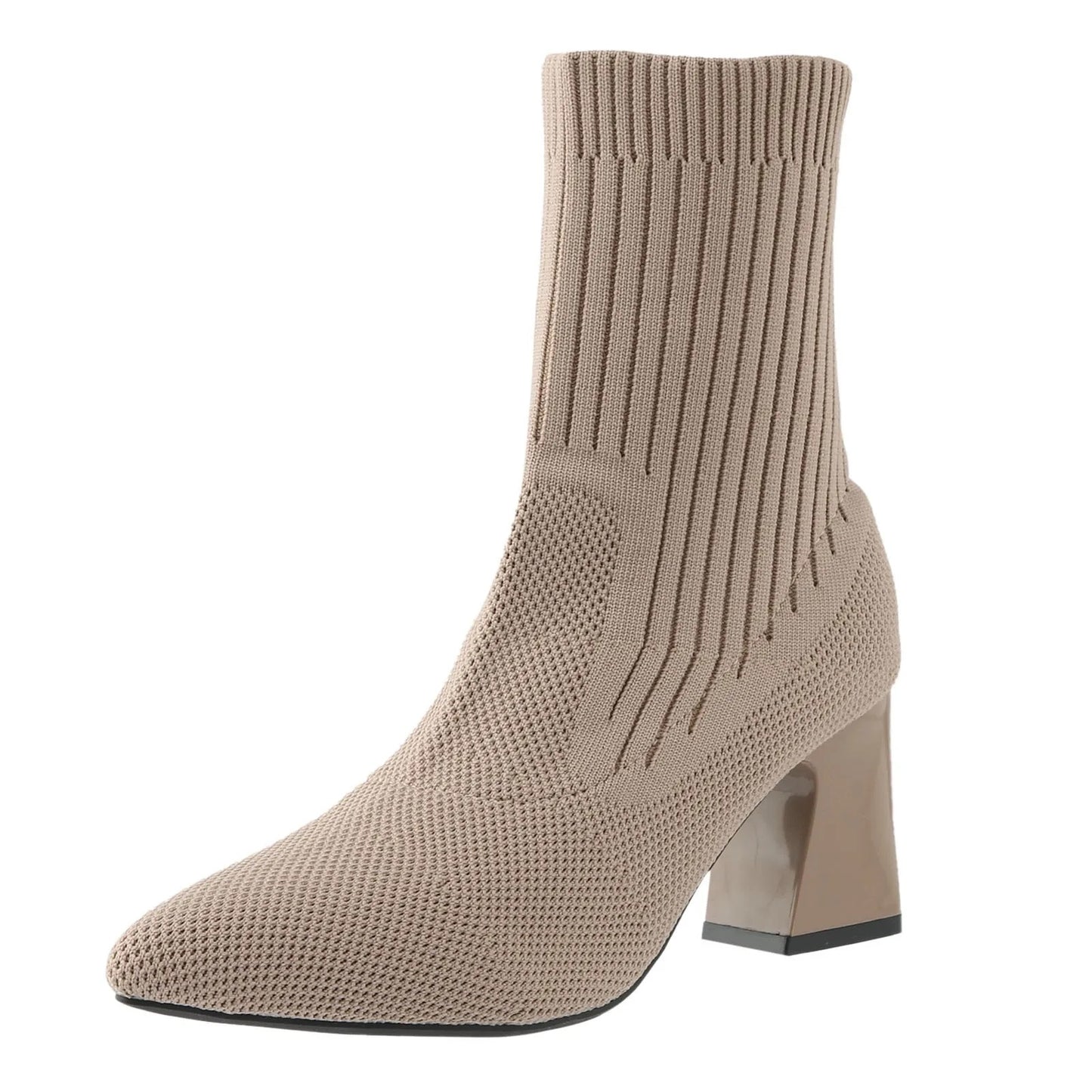 Square Heel Sock Boots 