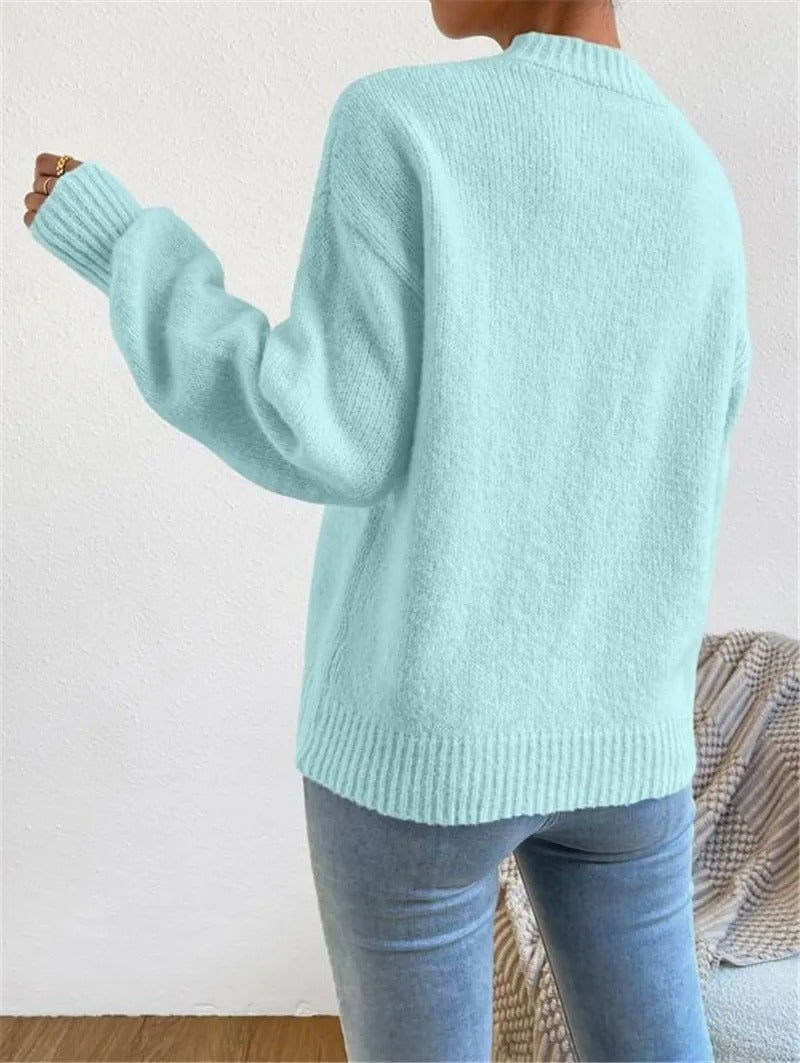 Mint Green Round Neck Sweater 