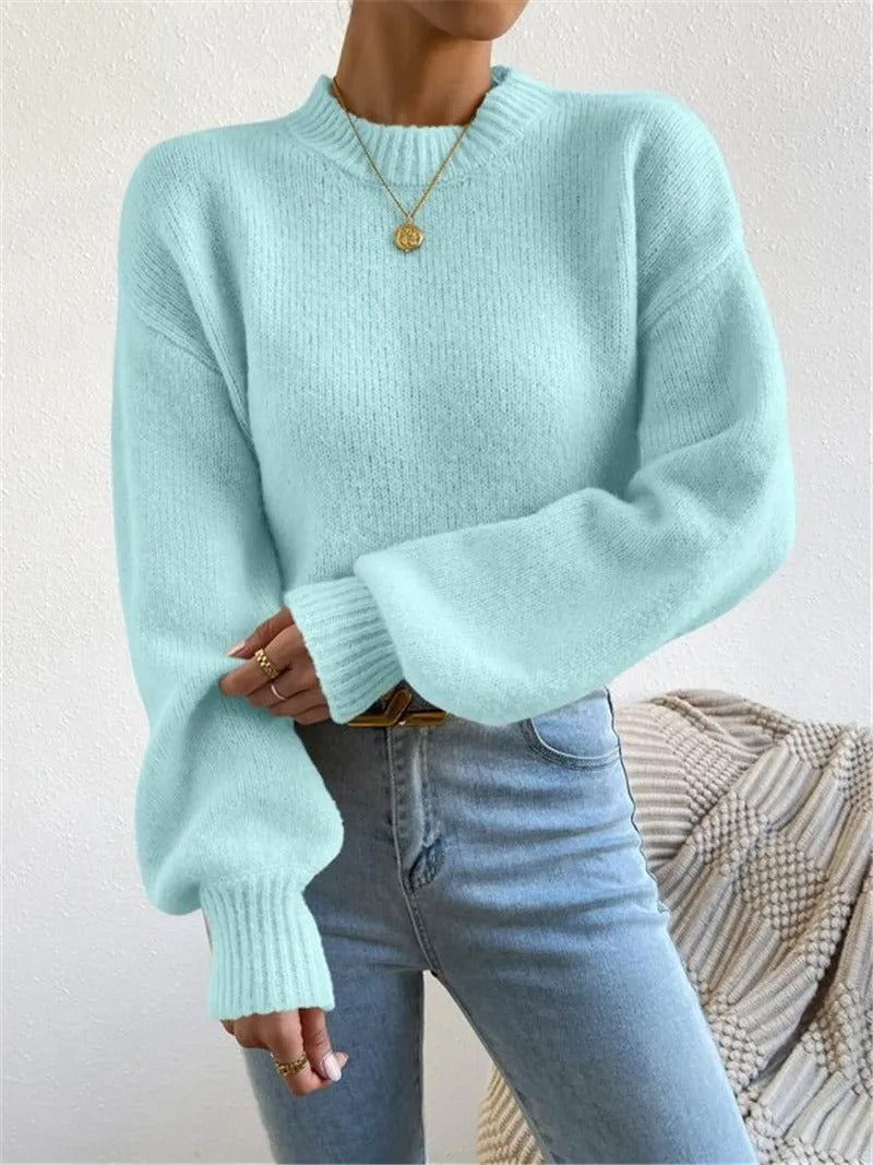 Mint Green Round Neck Sweater 